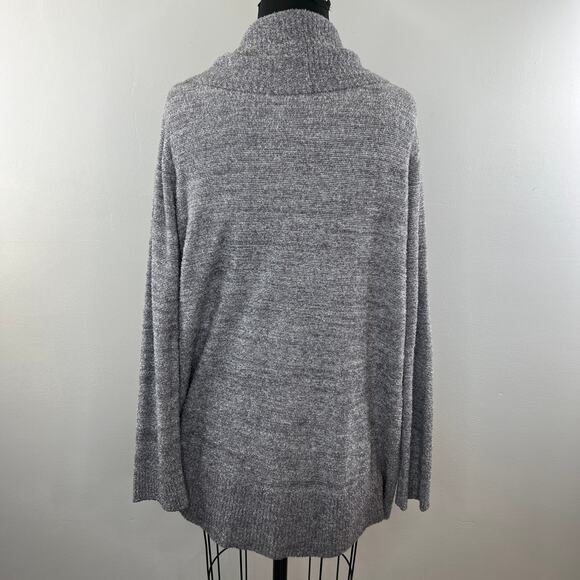 Barefoot Dreams CozyChic Lite Gray Open Front Shawl Collar Circle Cardigan Sz XL - Picture 3 of 5